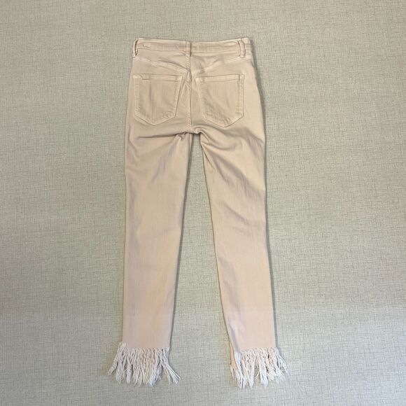 We The Free People Great Heights Frayed Skinny Jean Womens 24 Pink Stretch *READ - Picture 9 of 12